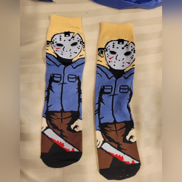 NWT Halloween Jason Fashion Party Socks. Unisex SIZE os. See Pics. - Picture 1 of 2